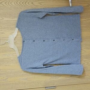 A New Day Gray Top With Back Silver Button Detail